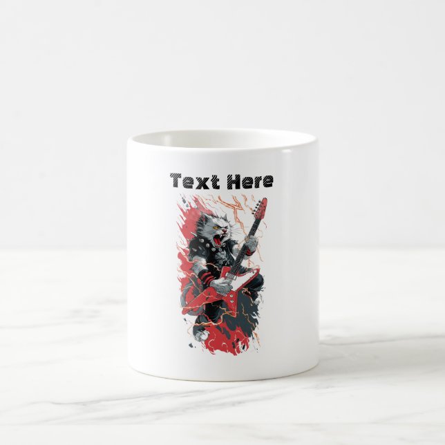 Caneca De Café Gato Rockstar (Centro)