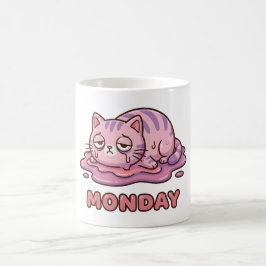 Caneca de Café Gato Rosa Derretimento de Segunda D