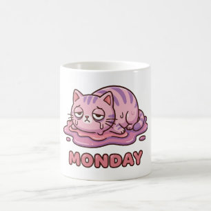 Caneca de Café Gato Rosa Derretimento de Segunda D