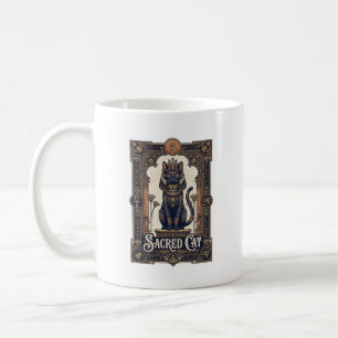 Caneca De Café Gato Sagrado Gato Antigo Egito Vintage Arte Vetori