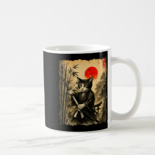 Caneca De Café Gato Samurai Arte Japonês Homens Meninos Camiseta 