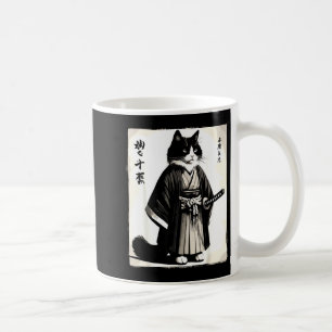 Caneca De Café Gato Samurai Guerreiro Vintage Anime Japonês