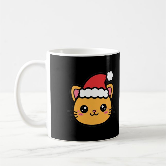 Caneca De Café Gato Santa Fofo Natal (Esquerda)