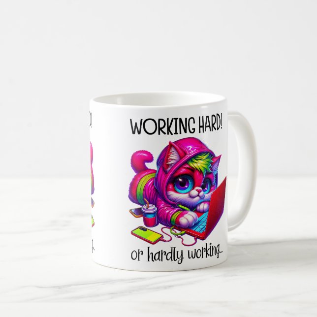 Caneca De Café Gato Sarcástico (Frente Esquerda)