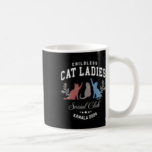 Caneca De Café Gato Sem Fios Mulheres Clube Social Kamala Harris