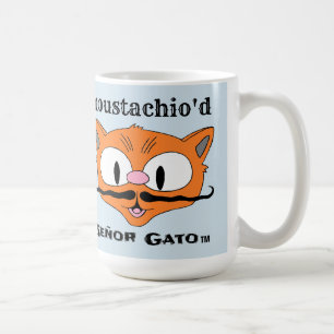 Caneca De Café gato Señor "bigodudo" com bigode de guidão