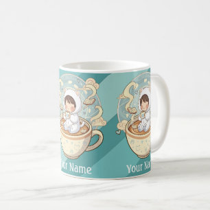 Caneca de Café Gato Seu Nome Presente para Leitore