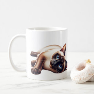 Caneca De Café Gato Siamês, Felino De Olhos Azuis