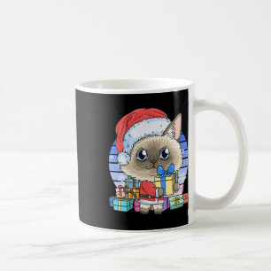 Caneca De Café Gato Siamês Gato Santa Claus Natal Kitten Natal