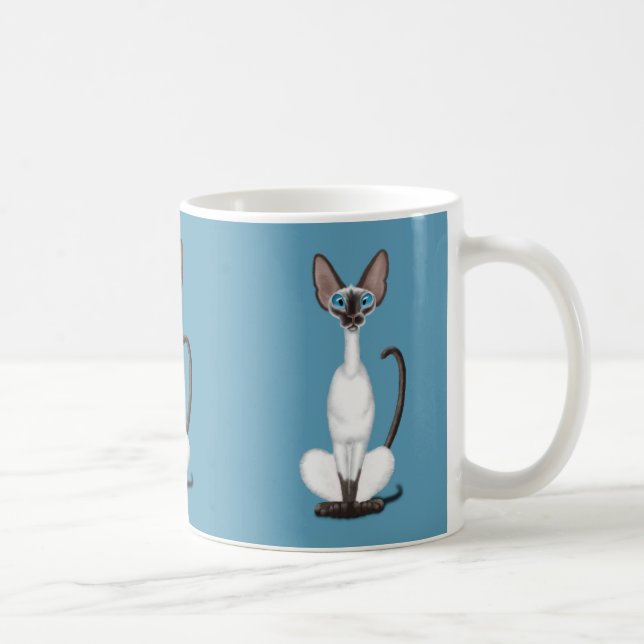 Caneca De Café Gato Siamese (Direita)