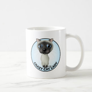 Caneca De Café Gato Siamese - senhora louca do gato