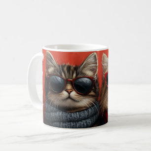 Caneca De Café Gato Siberiano com Rosas do Coração Dia dos Namora