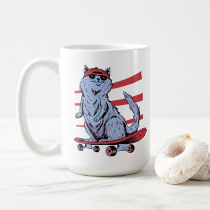 Caneca De Café Gato Skate Cat Skateboarder Skateboard Skate