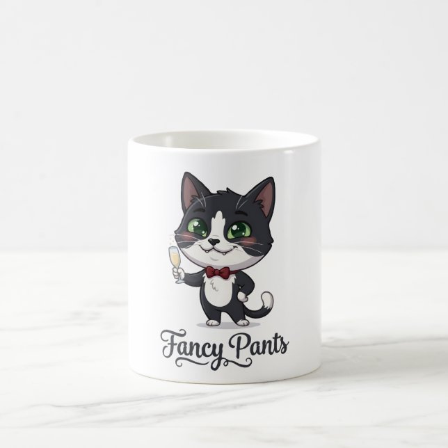 Caneca De Café Gato Smoking Fancy Pants Aplaudindo (Centro)