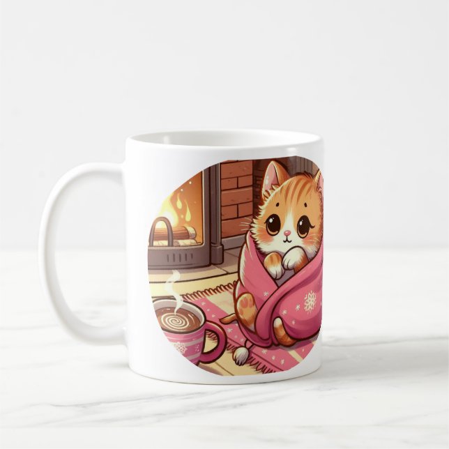 Caneca De Café Gato Snuggby Da Lareira Poem Mug (Esquerda)