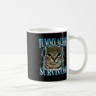 Caneca De Café Gato Sobrevivente de Dor de Barriga Meme Piada Div