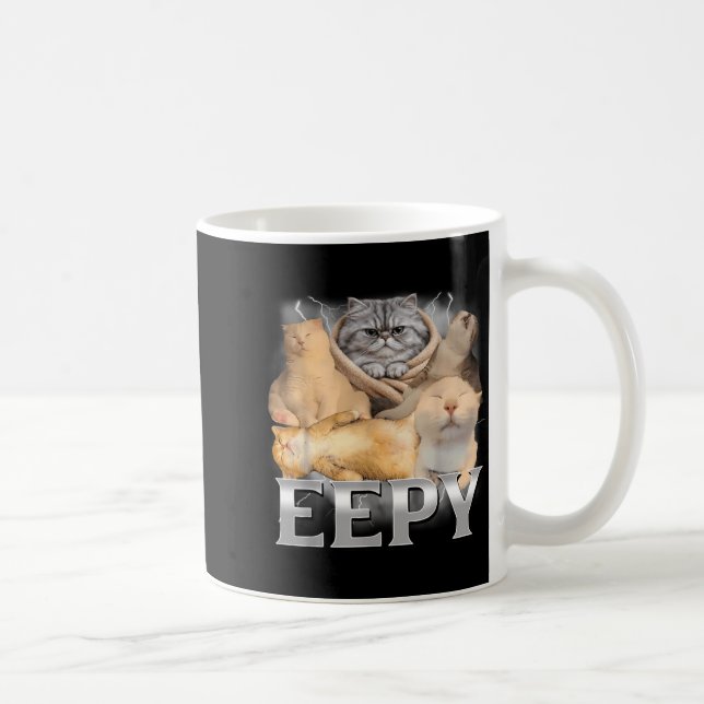 Caneca De Café Gato Sonolento Meme Divertido Engraçado (Direita)