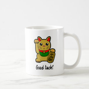 Caneca De Café Gato Sortudo do Ouro Japonês "Boa Sorte"