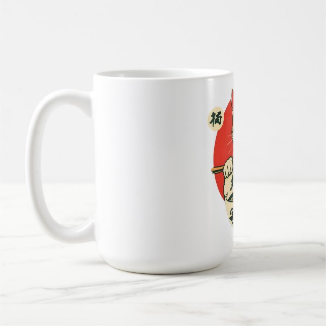 Caneca De Café Gato Sortudo do Ramen (Esquerda)