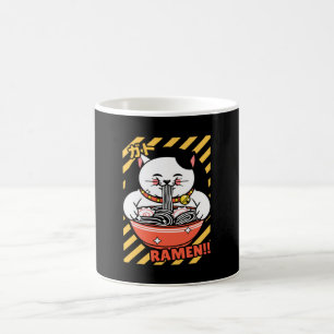 Caneca De Café Gato Sortudo e Gato Gelado do Japão Comendo Ramen
