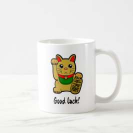 Caneca De Café Gato Sortudo Japonês "Boa Sorte"