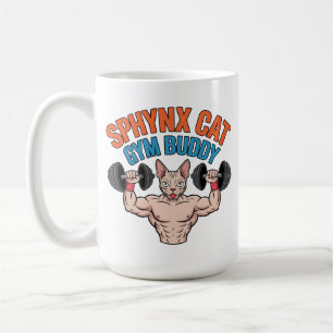 Caneca De Café Gato Sphynx Companheiro de Academia Ilustração em 