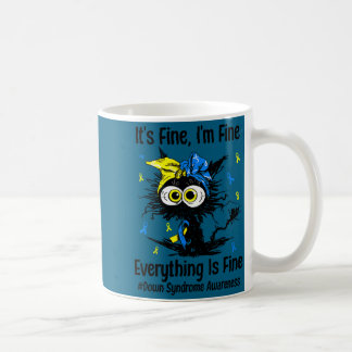 Caneca De Café Gato t21 de conscientização da síndrome de down mo