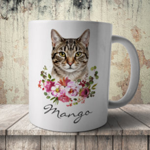Caneca De Café Gato Tabby Aquarela