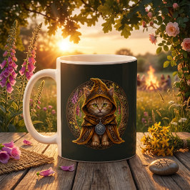Caneca De Café Gato Tabby Solstice Verão Cottagecore