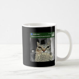 Caneca De Café Gato Tocando com Meme de Movimento 