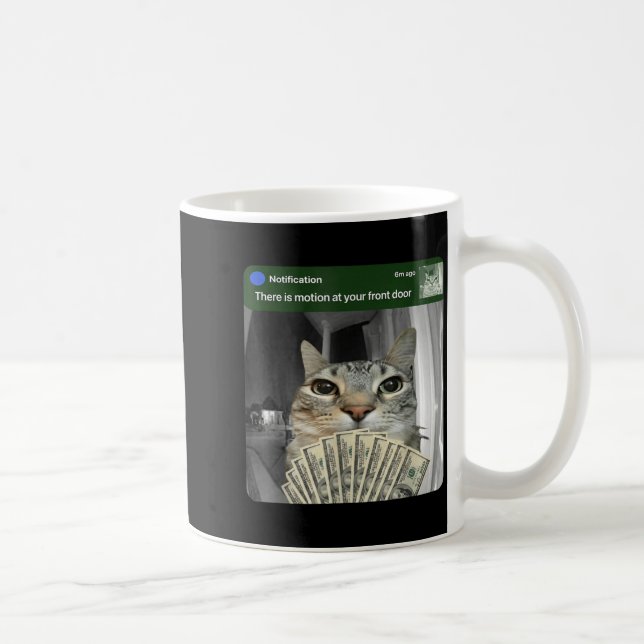 Caneca De Café Gato Tocando com Meme de Movimento  (Direita)