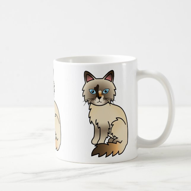 Caneca De Café Gato Tortie Point Birman / Ragdoll (Direita)