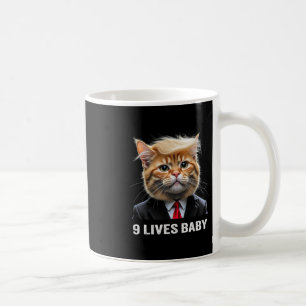 Caneca De Café Gato Trump 9 Vidas Por Trump 2024 Vitória Vencedor