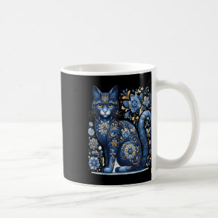 Caneca De Café Gato Ucrânia Floral Vintage Bandeira Ucraniana Vys