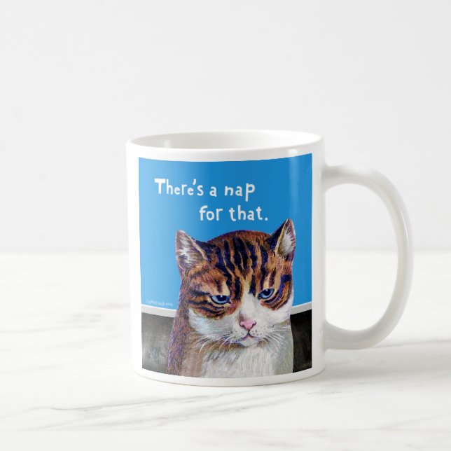 Caneca De Café Gato "uma sesta para aquela " (Direita)