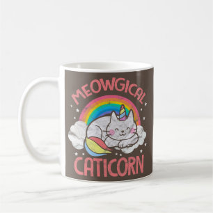 Caneca De Café Gato Unicórnio Caticórnio Arco-íris Gatinho Neko K