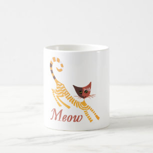Caneca De Café Gato vermelho engraçado
