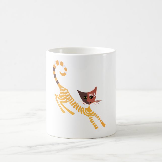 Caneca De Café Gato vermelho engraçado (Centro)