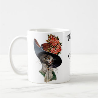 Caneca De Café Gato Vitoriano com Chapéu