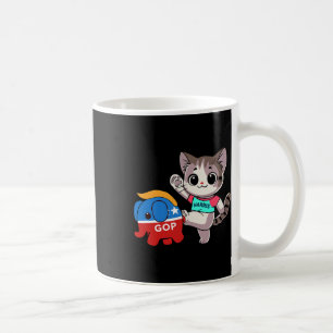 Caneca De Café Gato Vs. Elefante GOP - Kamala Harris - Anti Trump