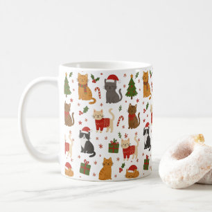 Caneca De Café Gato Whimsical Lover's Cozy Christmas Mug