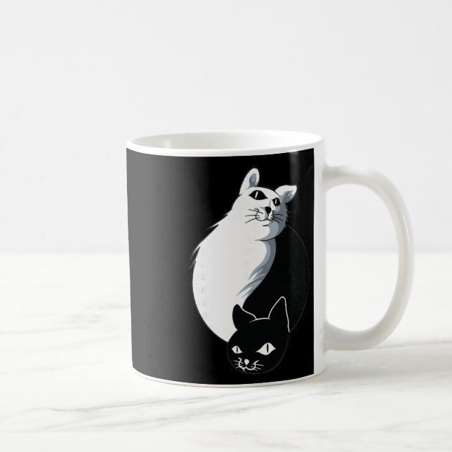 Caneca De Café Gato Yoga Ying Yang (Direita)
