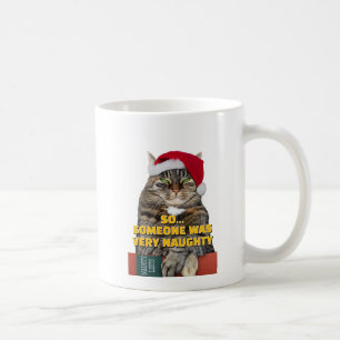 Caneca De Café Gato zangado engraçado de Natal
