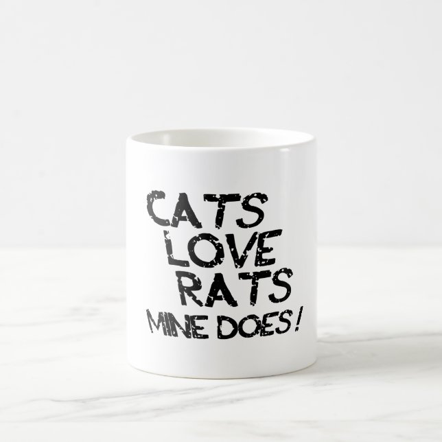 Caneca De Café Gatos Adoram Ratos. O Meu Faz. (Centro)
