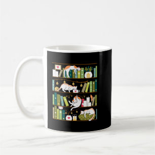 Caneca De Café Gatos-biblioteca - gatos-do-mar nas prateleiras do