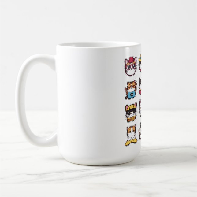 Caneca De Café Gatos bonitos com óculos (Esquerda)