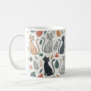 Caneca De Café Gatos Bons Boho Bons Animais Retro Mandala