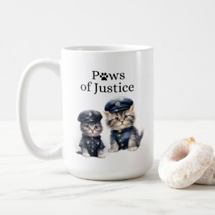Caneca De Café Gatos Bons na Polícia Uniformizam Peixes de Justiç
