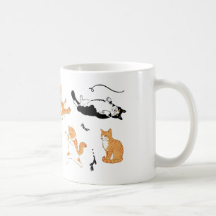 Caneca De Café Gatos Brancos Laranja Brancos