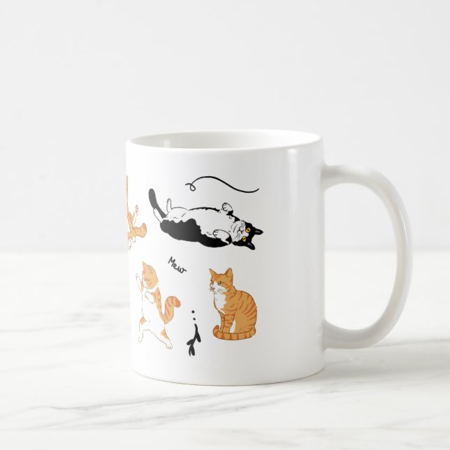 Caneca De Café Gatos Brancos Laranja Brancos (Direita)